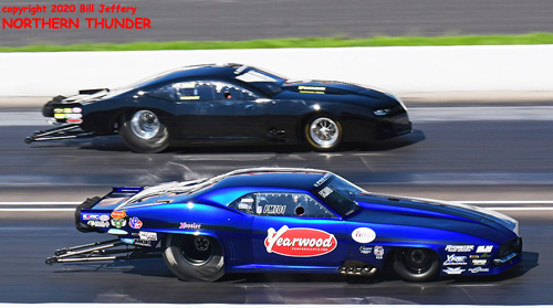(near lane) Clint Satterfield vs (far lane) 'unidentified'